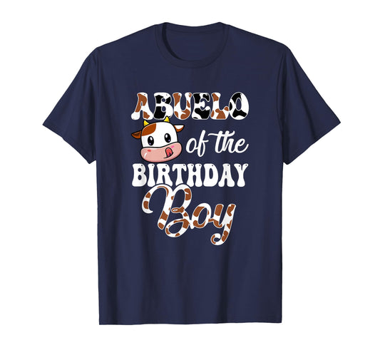 Abuelo Of The Birthday Boy Cow Farm 1St Birthday Boy T-Shirt