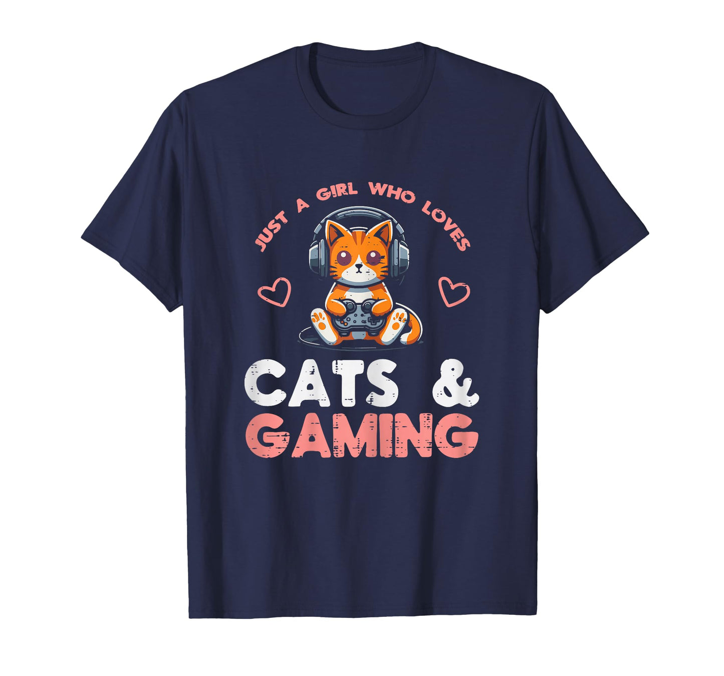 Just Girl Who Loves Cats Gaming Gamer Girls Kids Women Youth T-Shirt