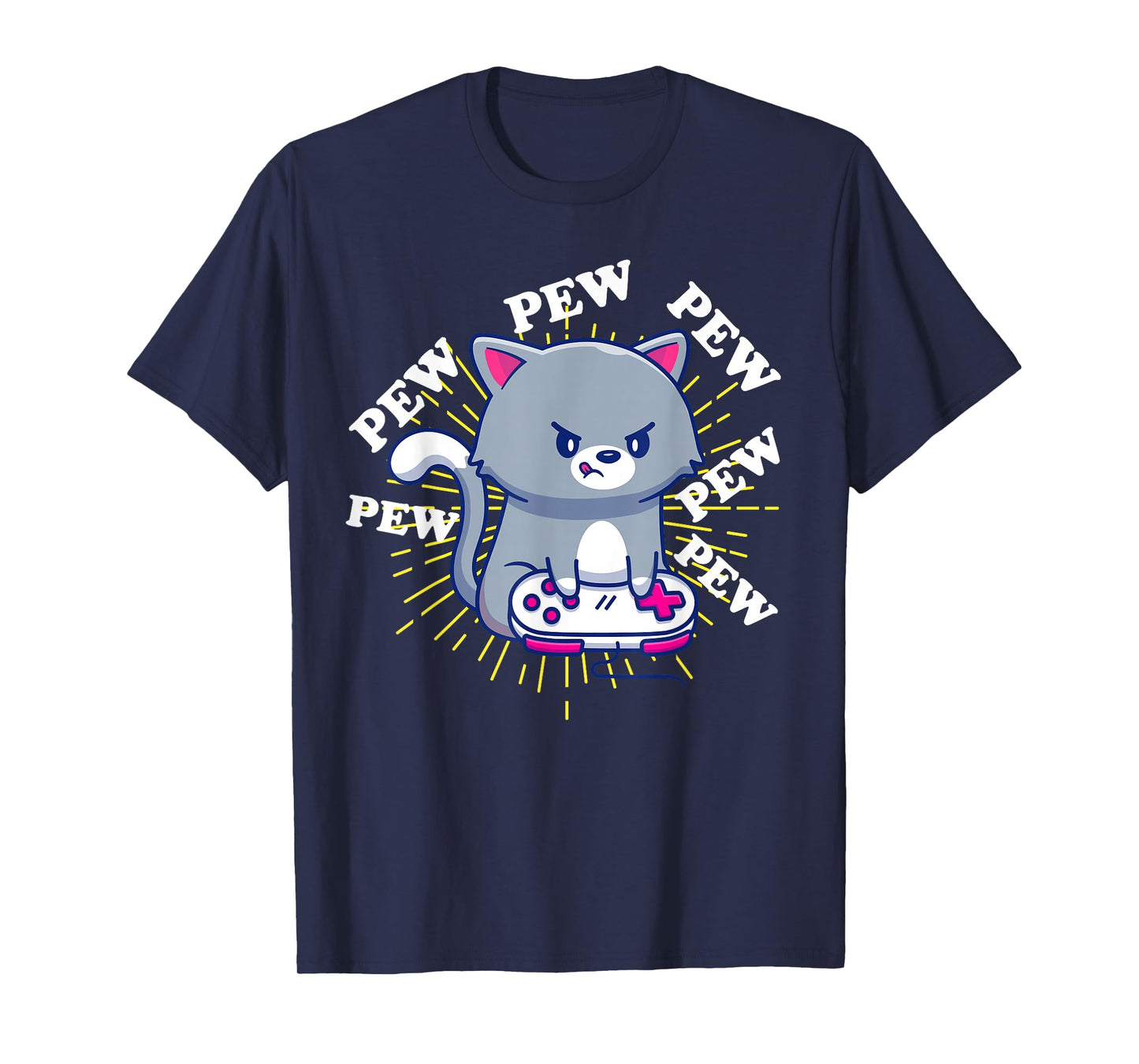 Pew Pew Cute Cat Gamer Headset Cat Gaming T-Shirt