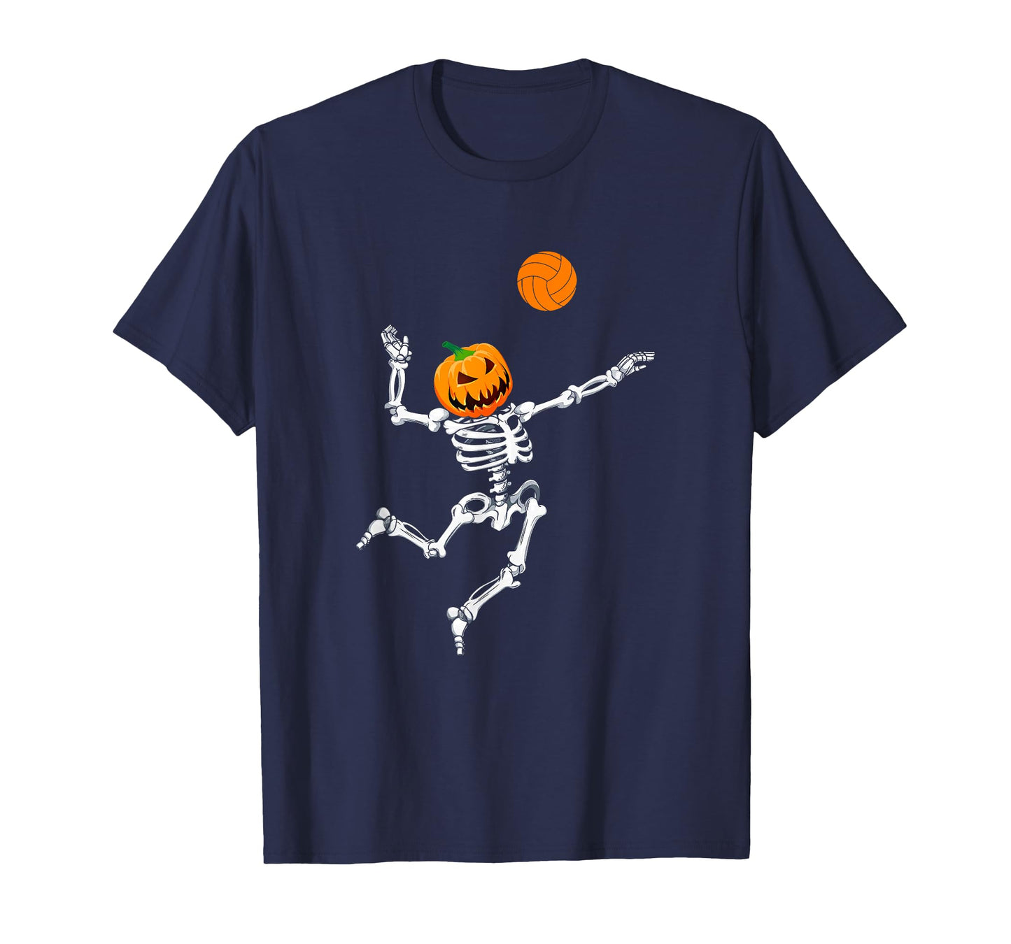 Skeleton Volleyball Halloween Pumpkin T-Shirt