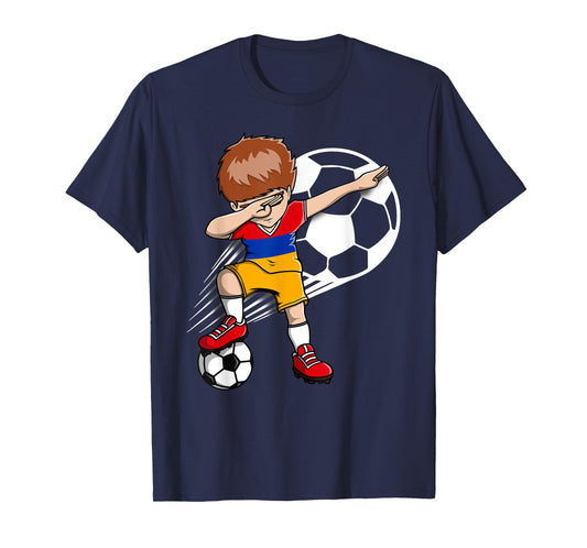 Dabbing Soccer Boy - Armenia Jersey Armenian Football Fans T-Shirt