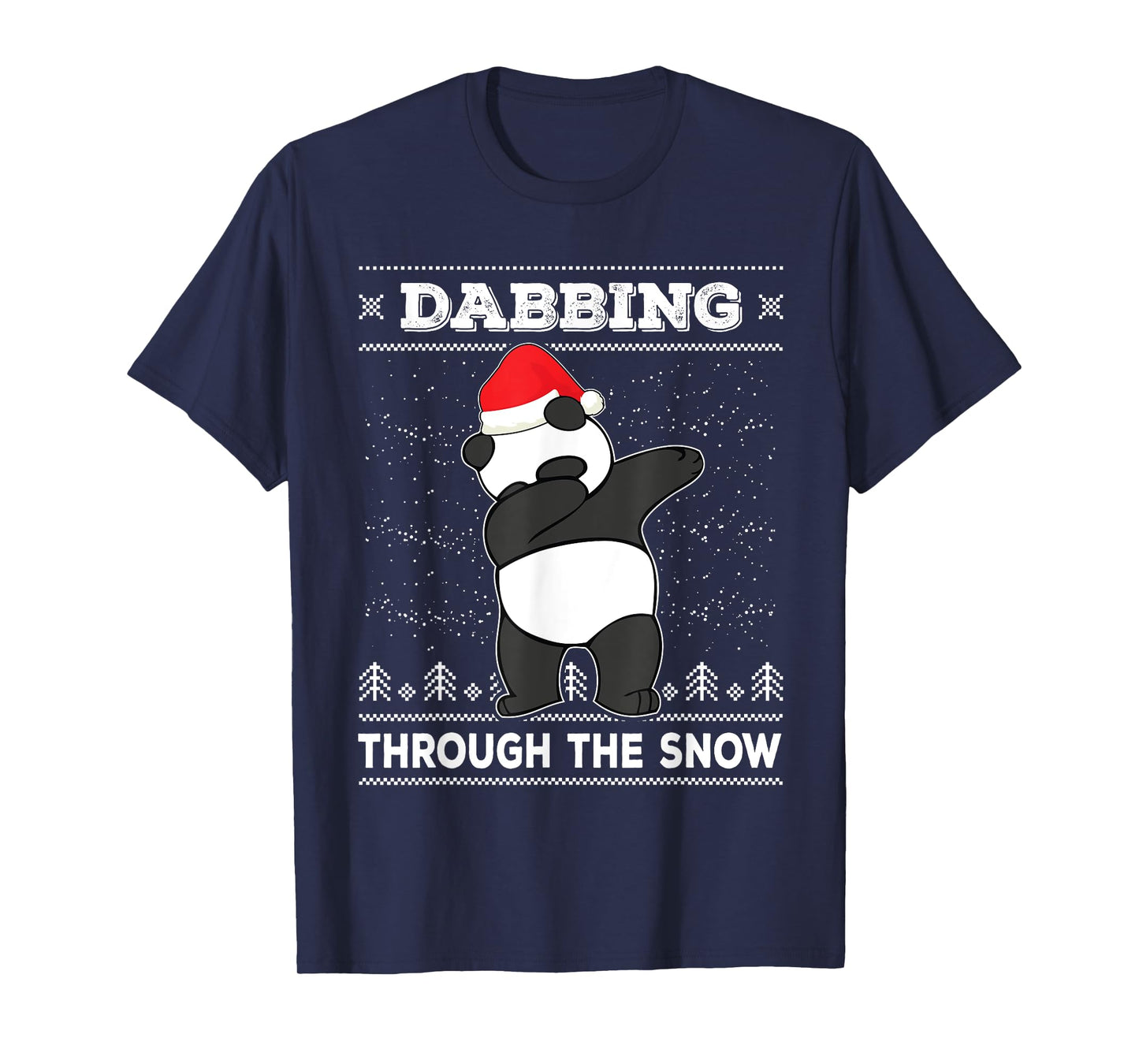 Dabbing Through The Snow Panda Bear Santa Claus Christmas T-Shirt