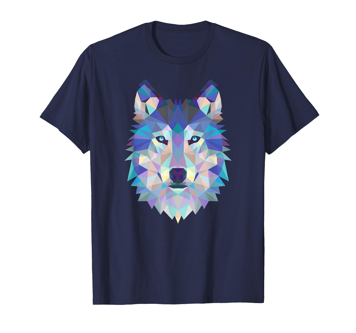 Cool Wolf Face Geometric Art Wildlife Animal Lovers T-Shirt