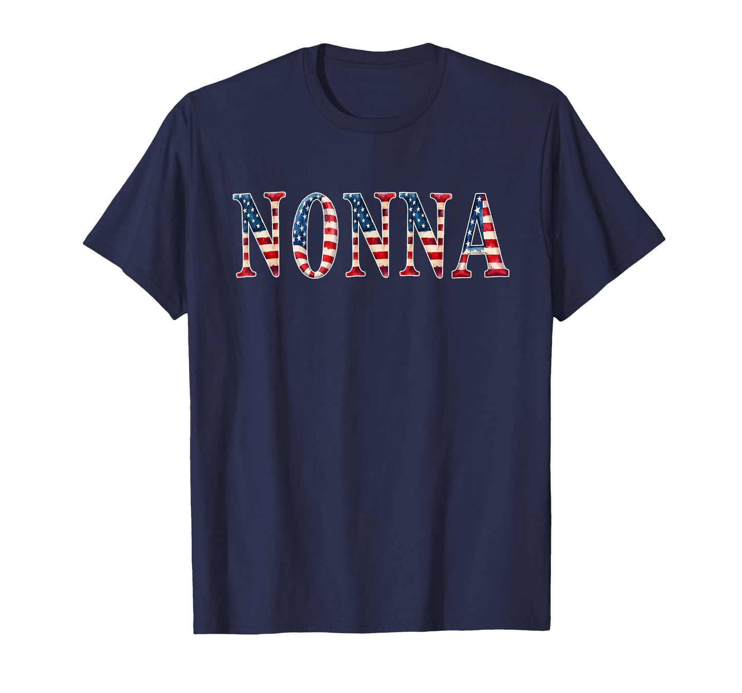 Patriotic American Flag Grandma Nonna Merica T-Shirt