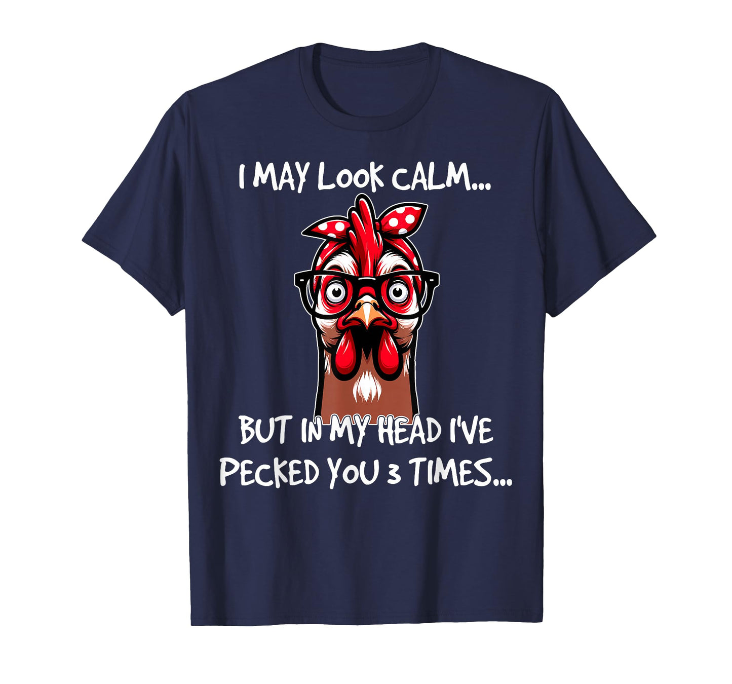 Chicken With Bandana Headband Glasses Funny For Women Girls T-Shirt