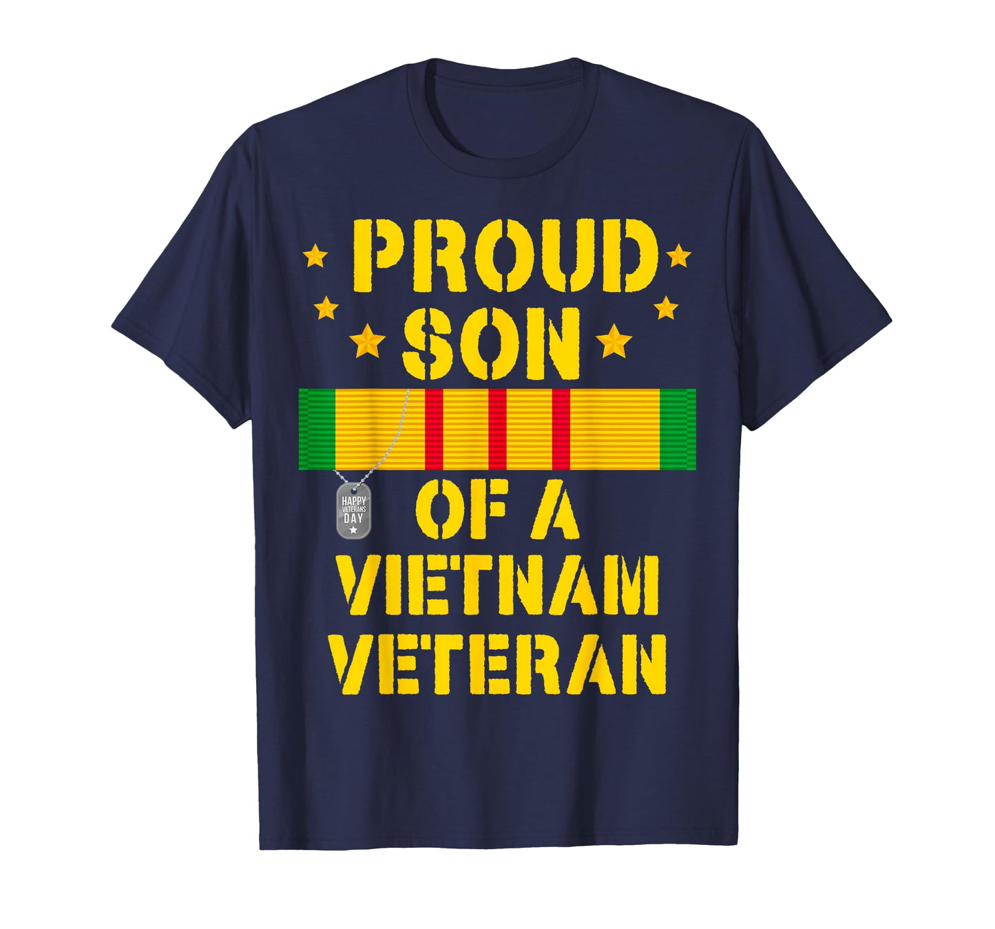 Proud Son of a Vietnam Veteran USA Flag Veteran's Day Tee T-Shirt