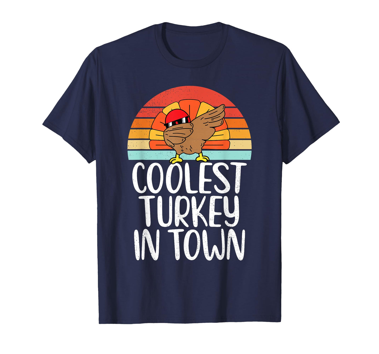 Coolest Turkey In Town Dabbing Turkey Thanksgiving Day Boys T-Shirt
