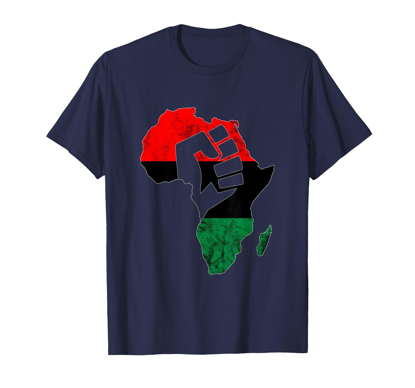 Pan African UNIA Flag Power Fist Afro-American Black History T-Shirt