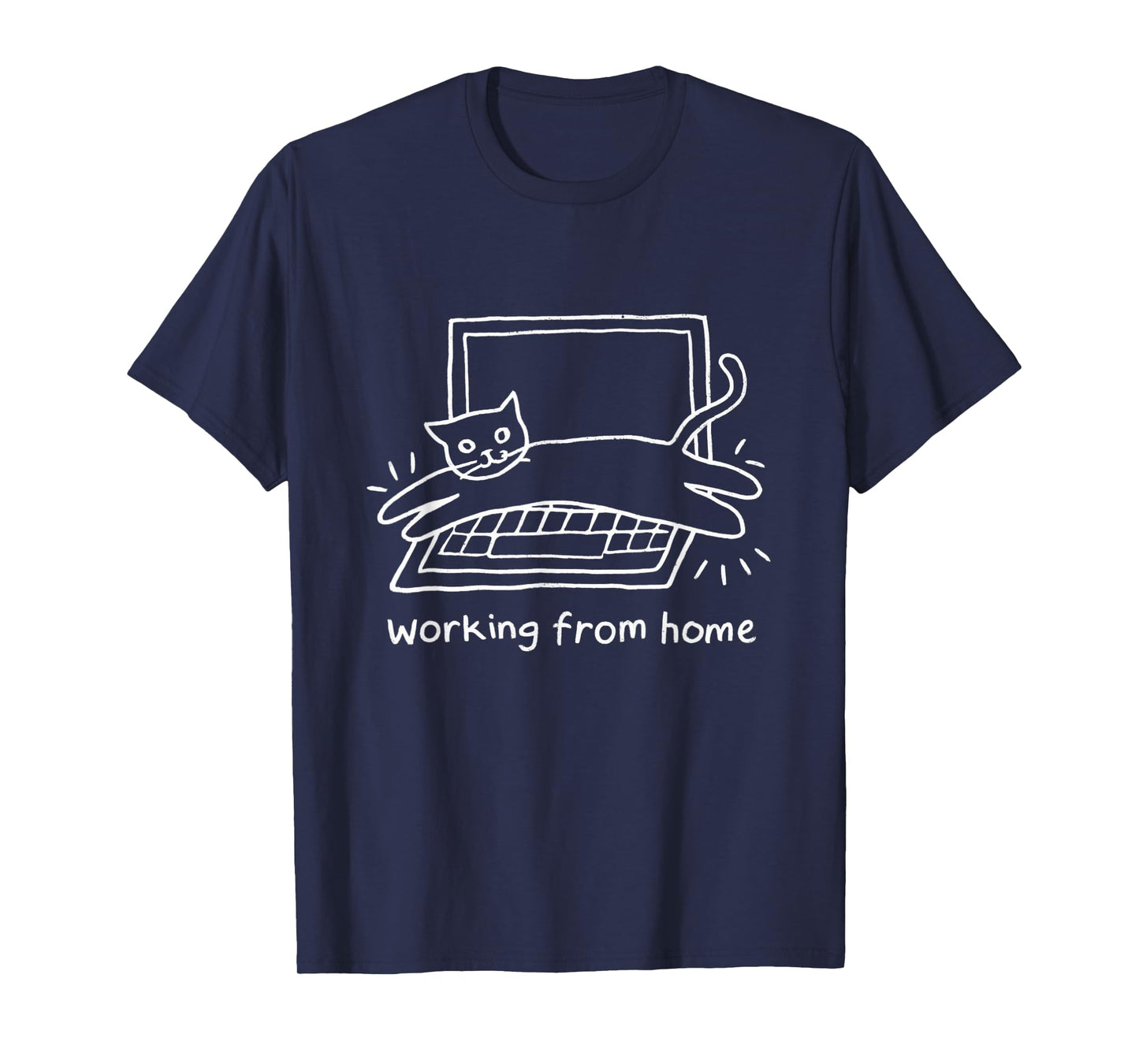 Working From Home Funny Cat and Laptop Cats Meme T-Shirt