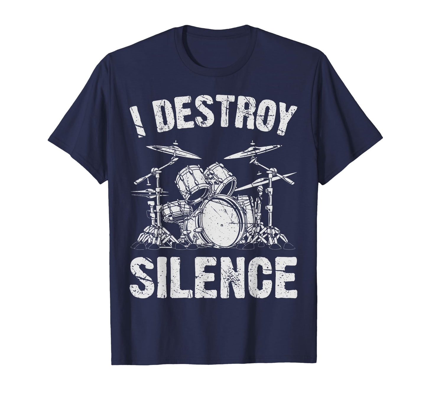 Drummer I Destroy Silence Drumming Vintage Drumset Drum Set T-Shirt