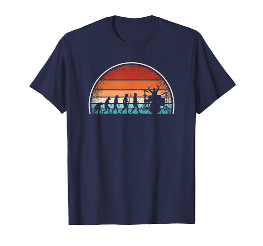 Drummer Evolution Funny Drumming Drum Lover Men Boys Kids T-Shirt