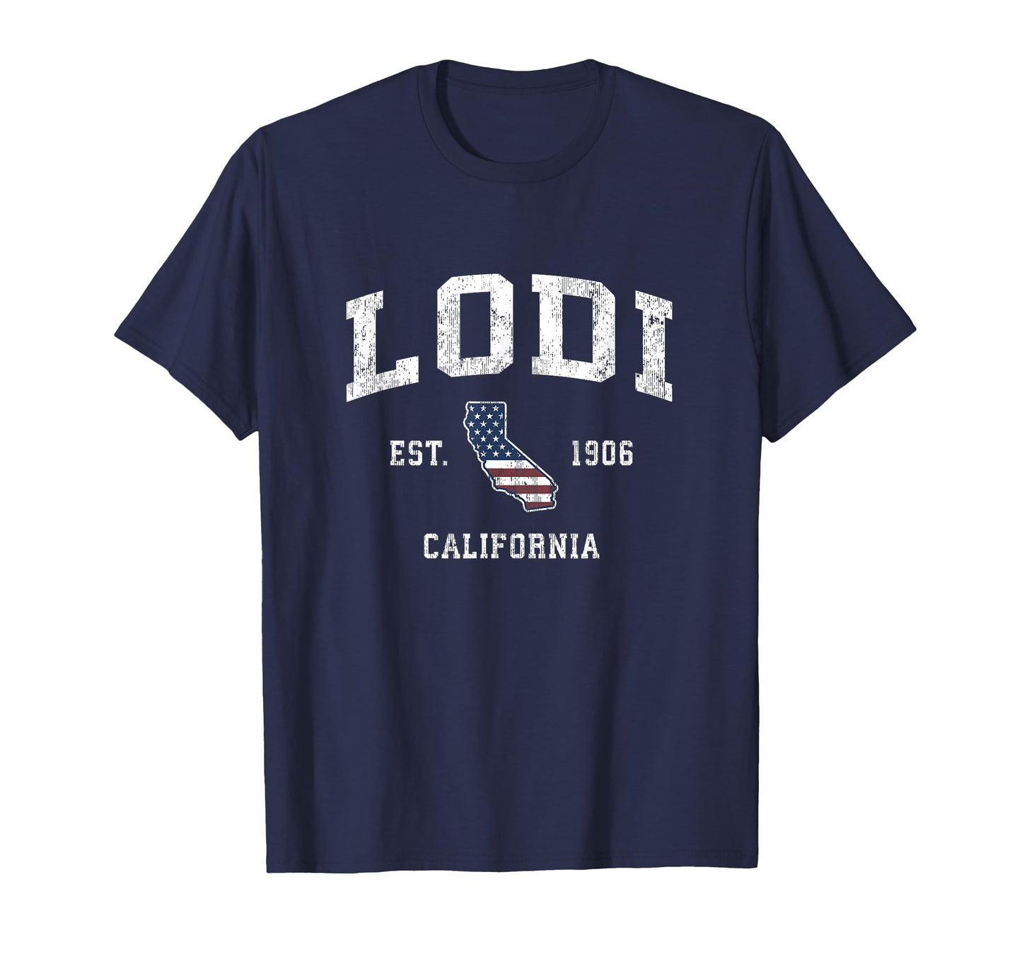 Lodi California CA Vintage American Flag Sports Design T-Shirt