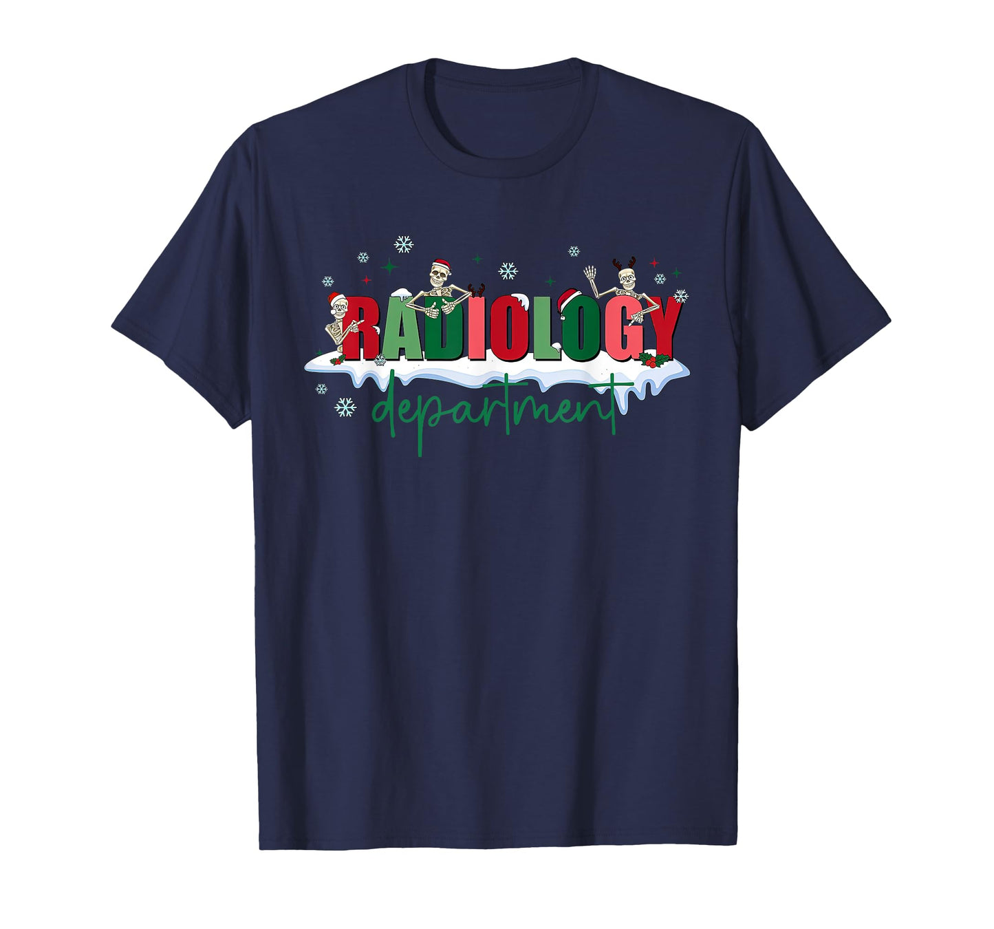 Christmas Radiology Department Funny Skeleton X-ray Tech T-Shirt