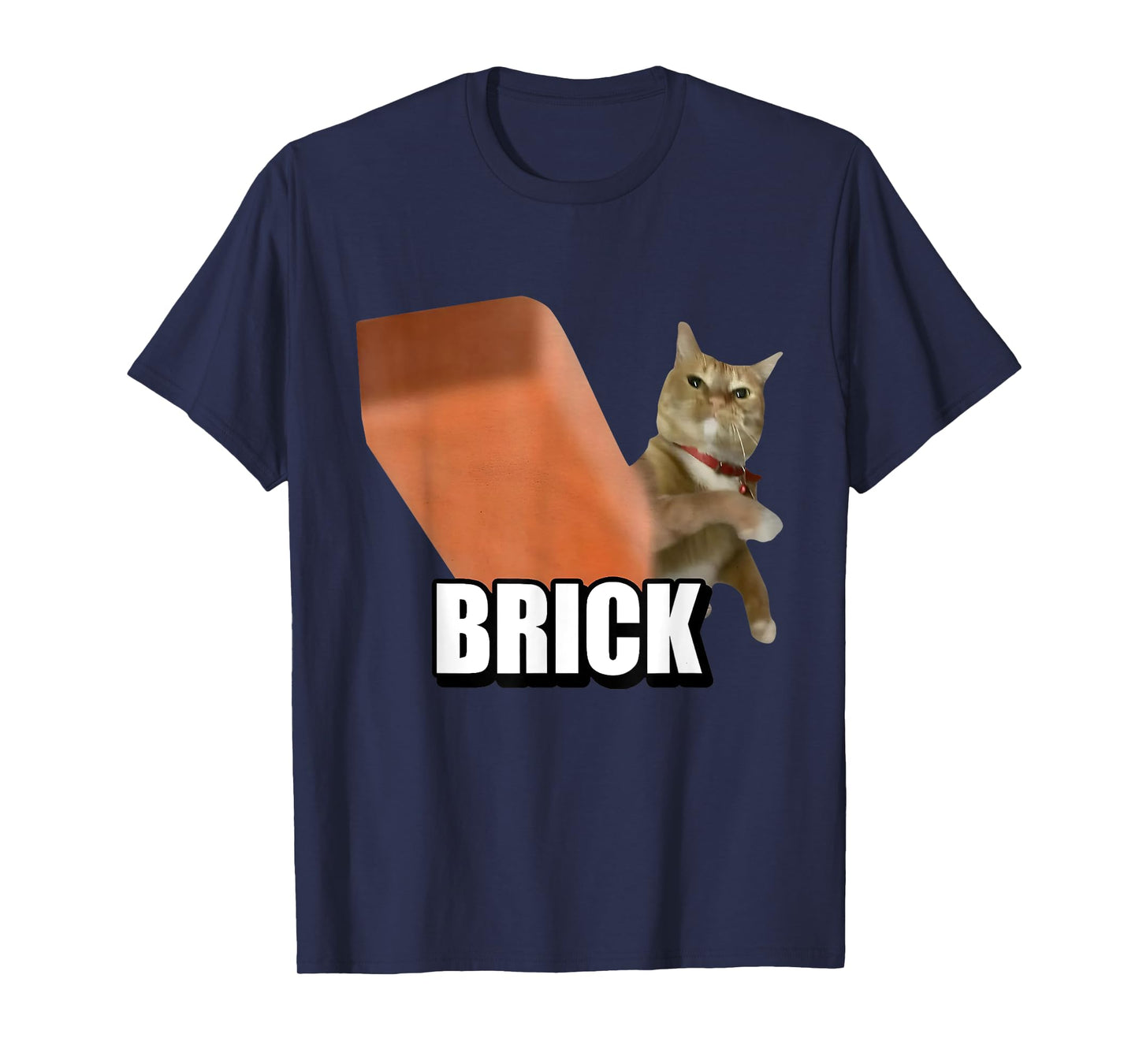 Funny Cat Throwing Brick Silly Cats Meme Brainrot Lovers T-Shirt