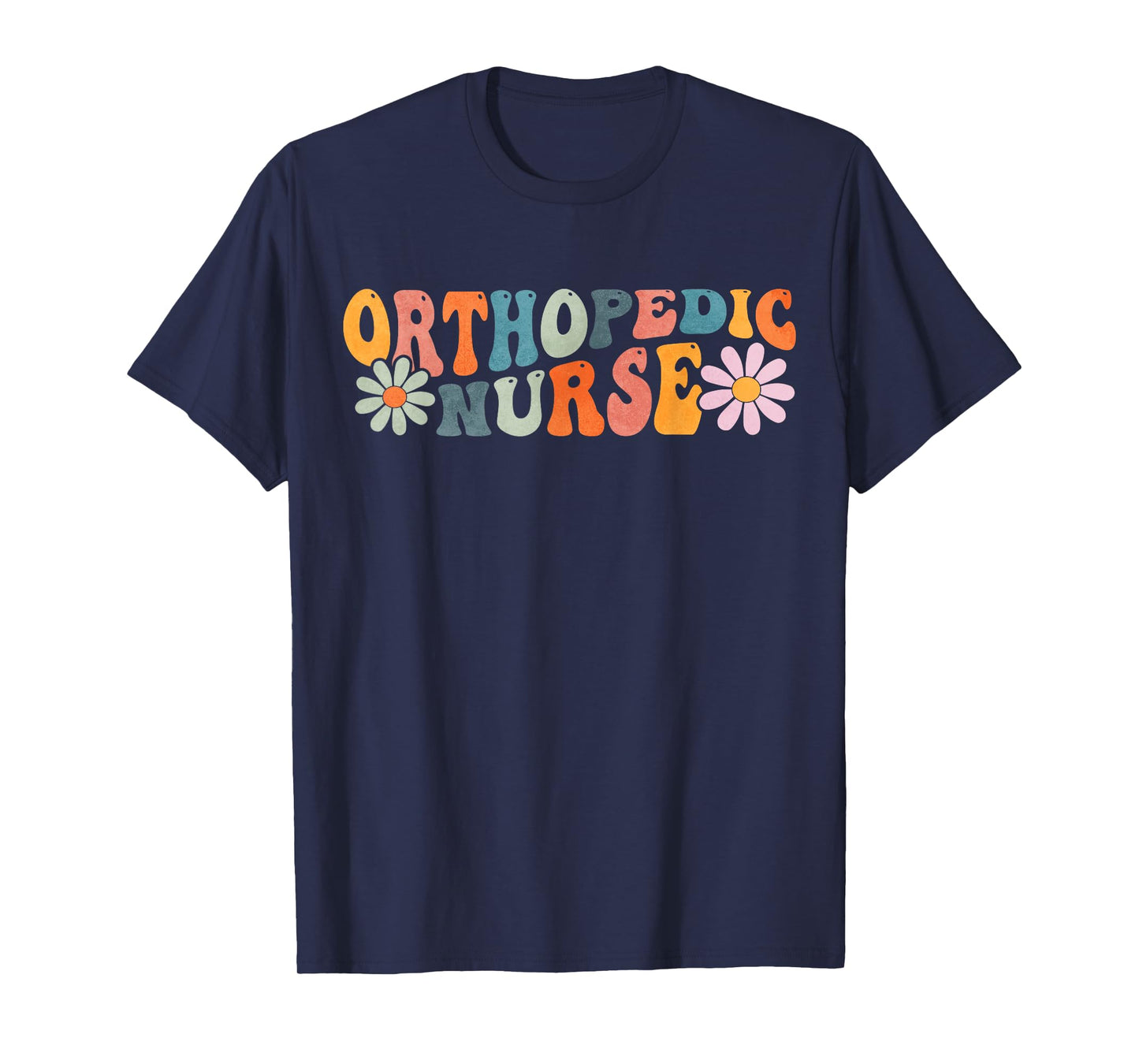 Orthopedic Nurse Ortho Nursing Gifts Groovy Orthopedic Nurse Ortho Nursing T-Shirt Black Unisex-Adults Small Regular Fit Short Sleeve Cotton 60% Polyester 40% T-Shirt