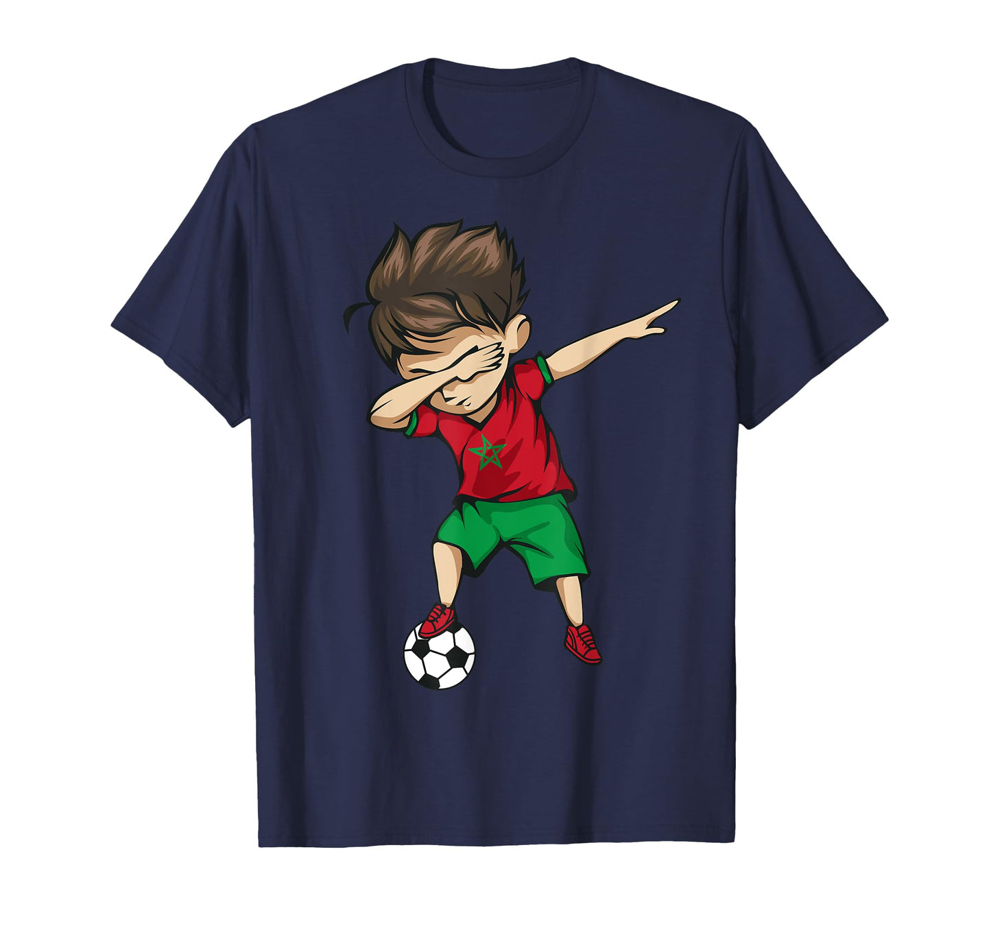 Dabbing Soccer Boy Morocco Jersey Shirt - Moroccan Football