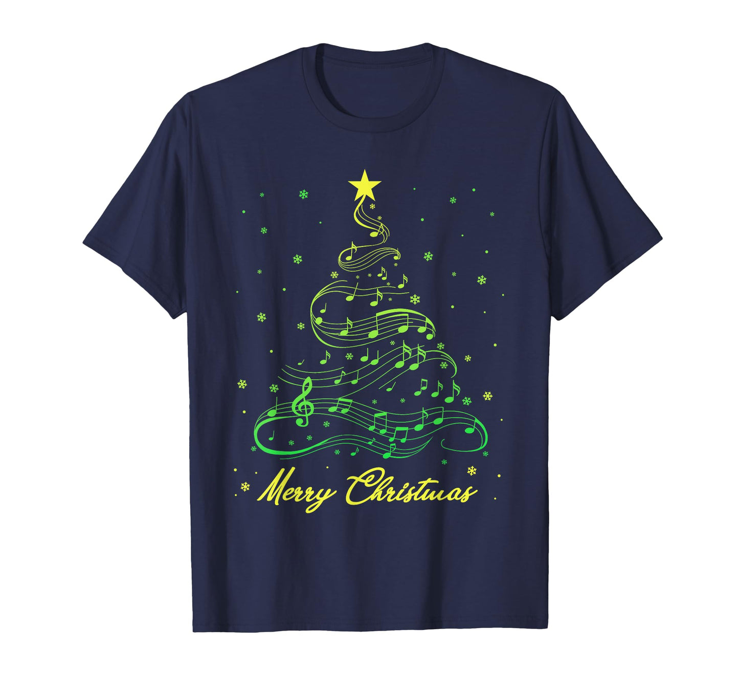 Christmas Music Tree Musical Notes Kids Music Lovers Teacher T-Shirt