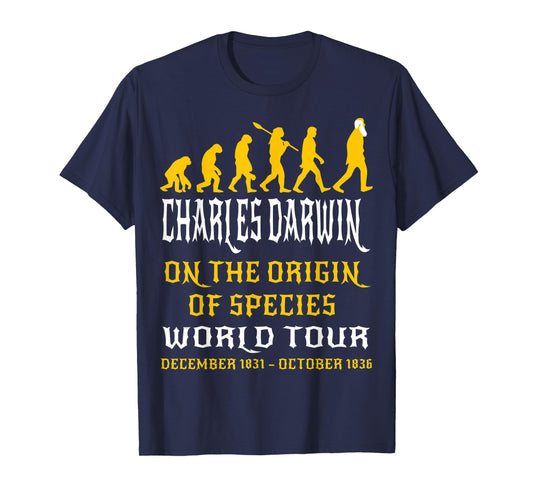 Charles Darwin Origin Species World Tour Evolve Science Geek T-Shirt