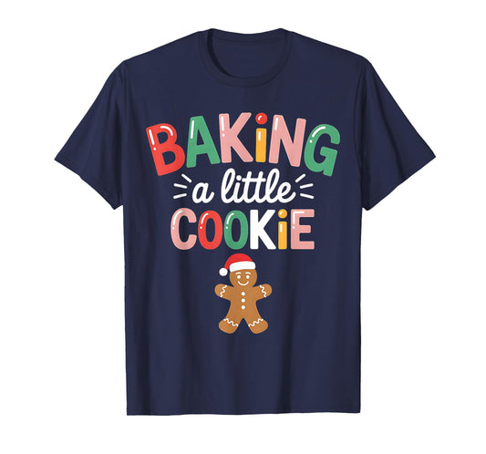 Cute Christmas Baking A Little Cookie Reveal Tee T-Shirt