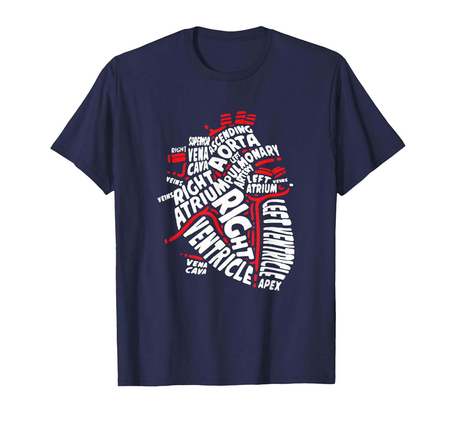 Anatomical Heart Medical Parts of Heart Anatomy T-Shirt