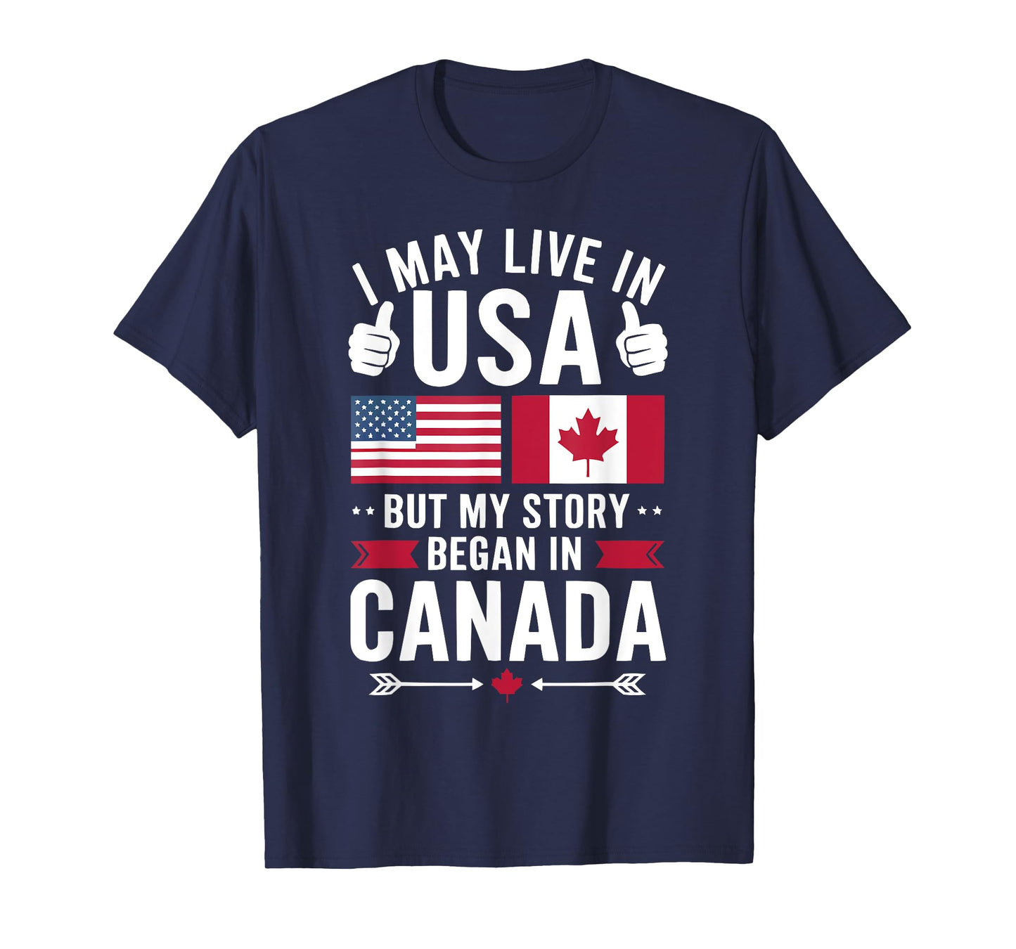 Half American Half Canadian USA Flag Canada America T-Shirt