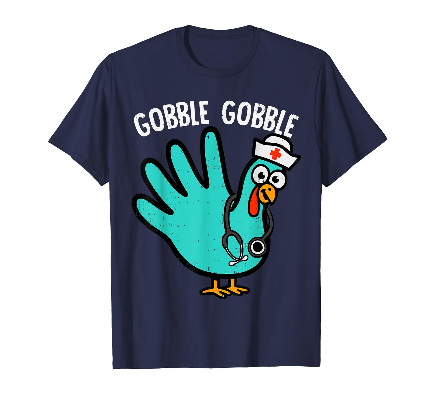 Cute Turkey Glove Nurse Thanksgiving Scrub Top RN ICU ER T-Shirt