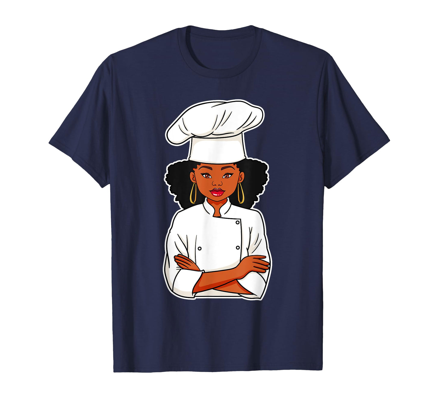 Chef African American Black Woman Afro Hair Cook Culinarian T-Shirt
