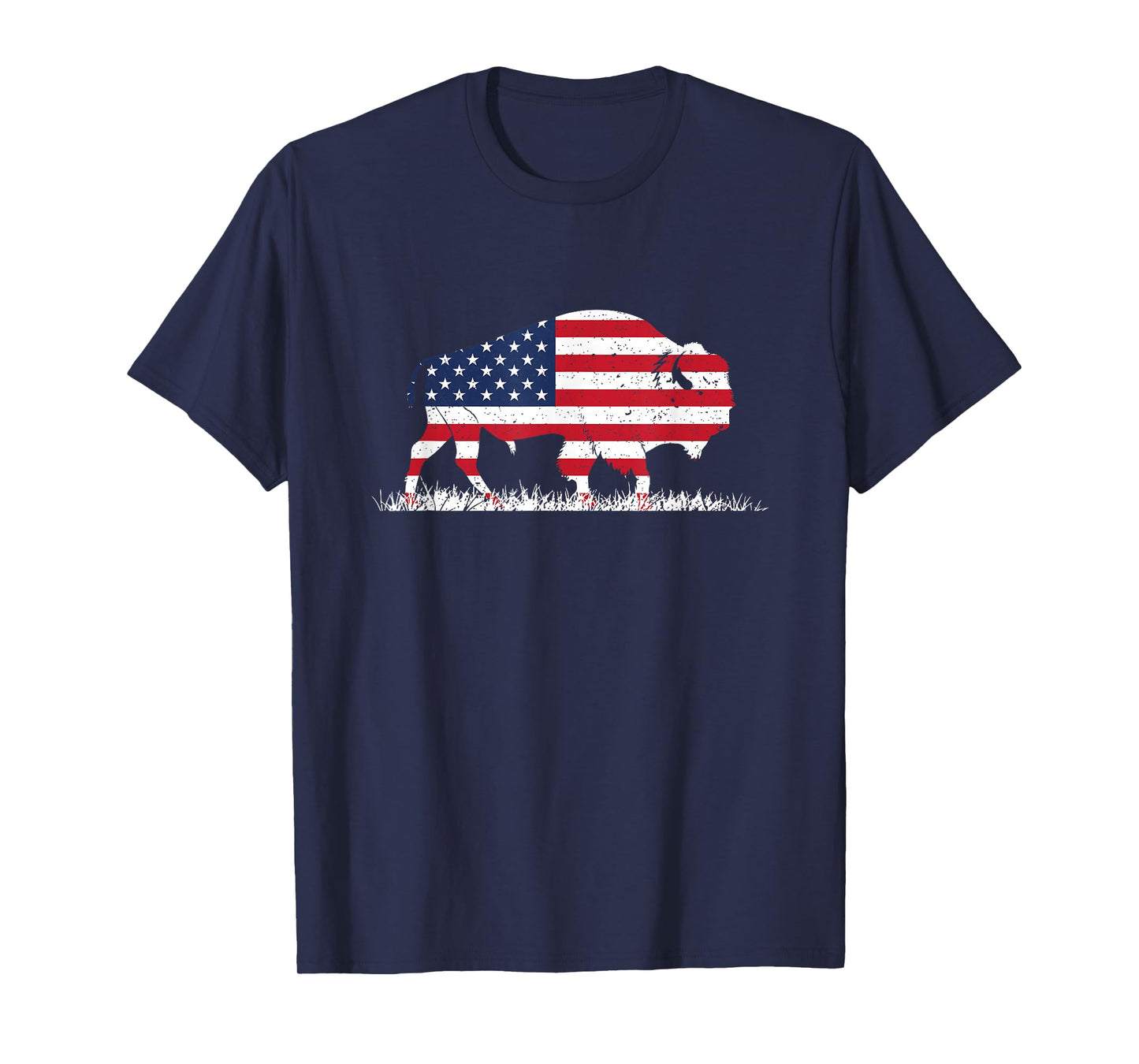 US Flag Buffalo Wildlife Animal Gift Buffalo T-Shirt