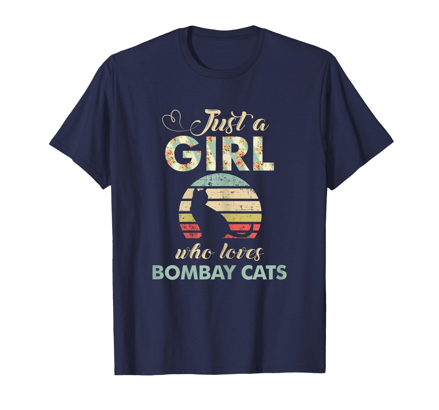 Just A Girl Who Loves Bombay Cats Retro Vintage Bombay Cat T-Shirt