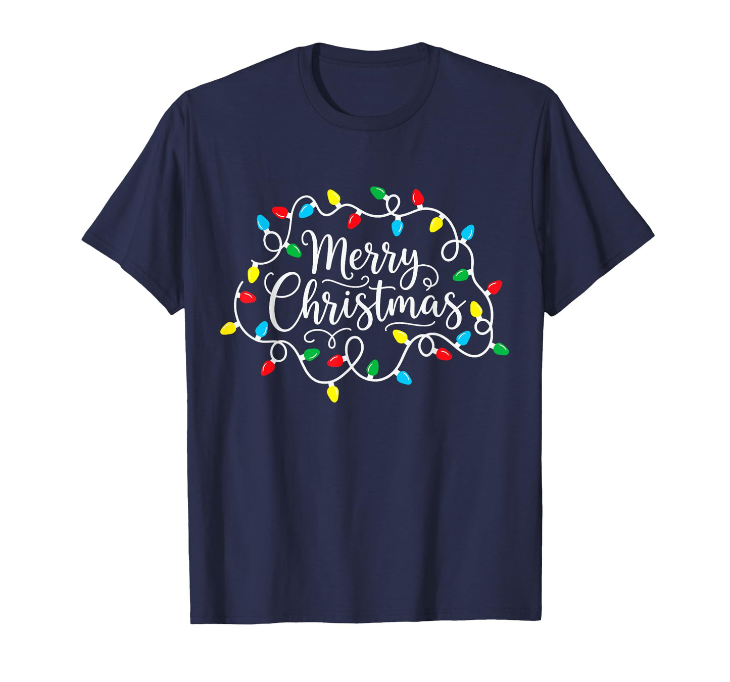 Merry Christmas Lights Xmas Family Matching Pajama Men Women T-Shirt