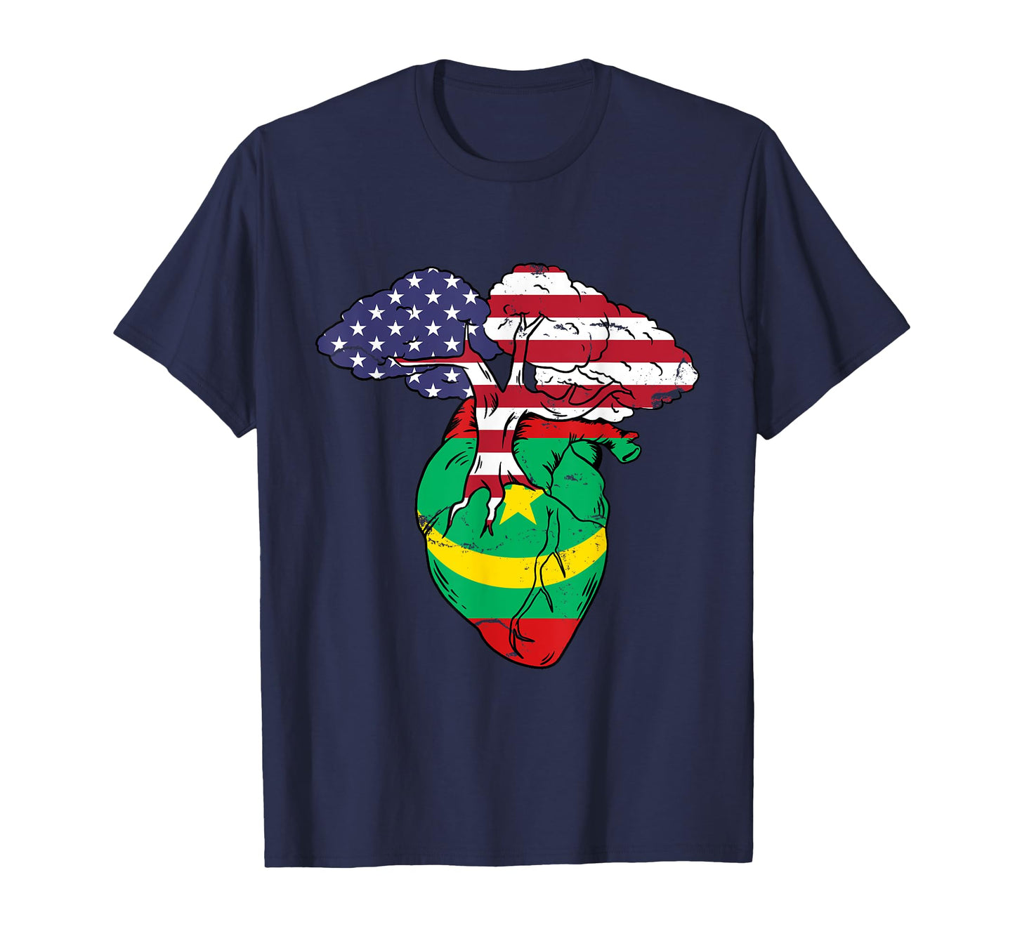 Mauritania Flag Mauritanian Mauritania Pride Heart T-Shirt