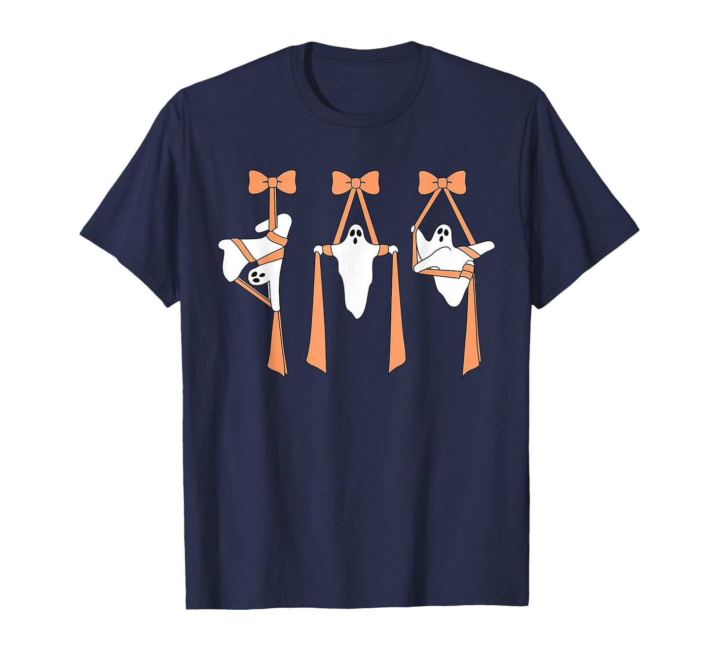 Ghost Aerial Silks Dance Aerialist Bow Aerial Yoga Halloween T-Shirt