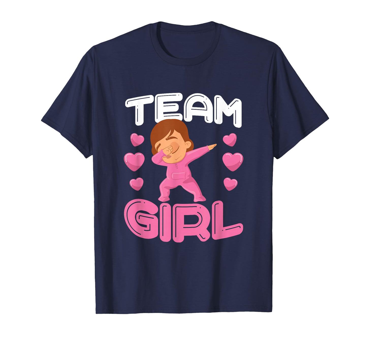 Cute Team Girl Gender Reveal Dabbing White Baby It's A Girl T-Shirt