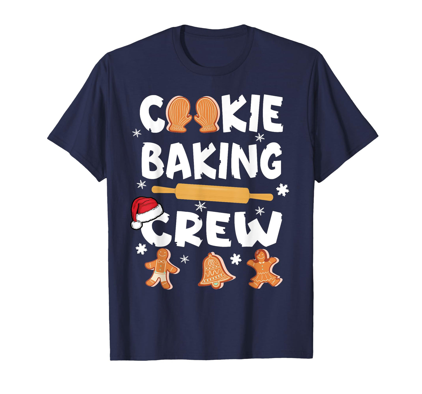 Cookie Baking Crew Funny Christmas 2022 Gingerbread Kids Tee T-Shirt