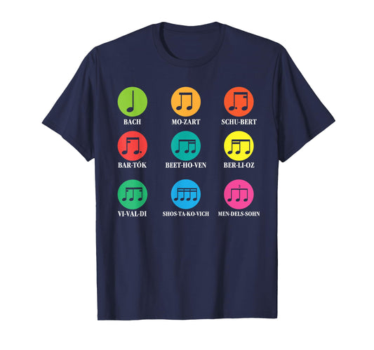 Classical Composers Classical Music Sheet Music T-Shirt