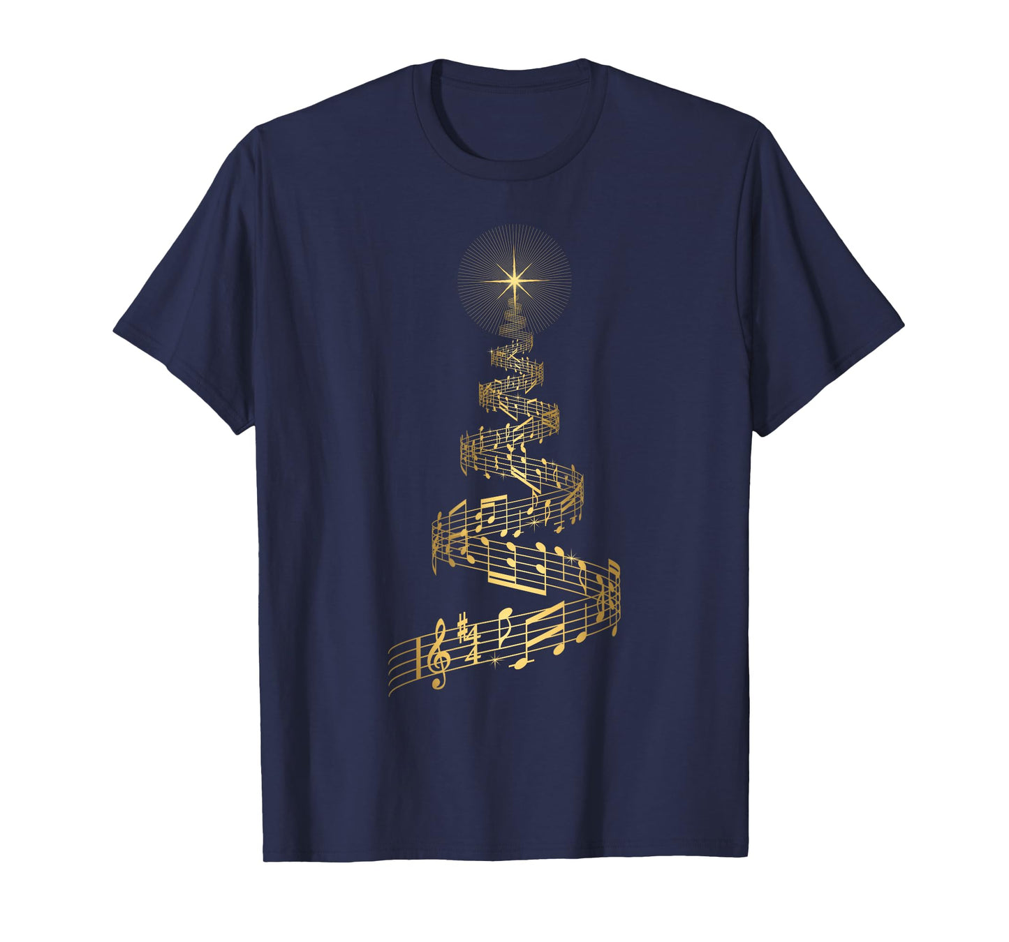 Christmas Tree Music Notes T Shirt Musical Xmas Tree Gift T-Shirt