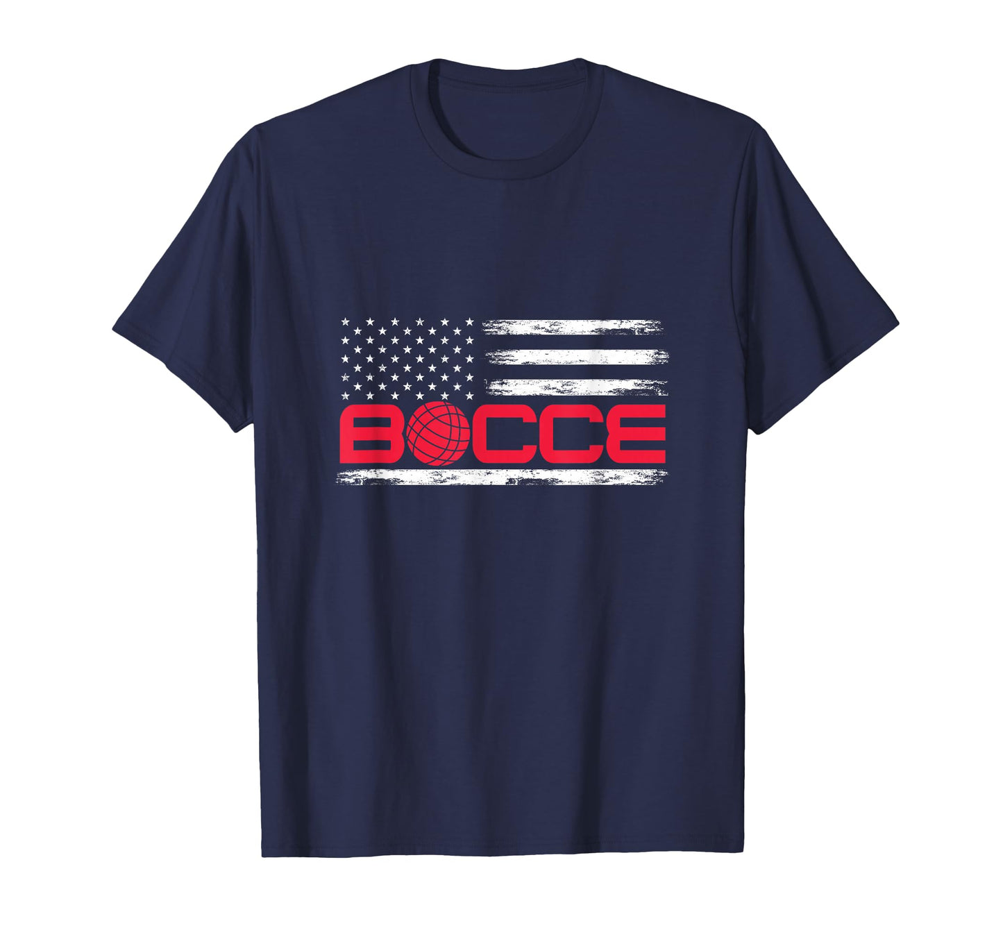 Bocce Ball American USA Flag Bocci Player 4th July Women Girls Kids Men T-Shirt