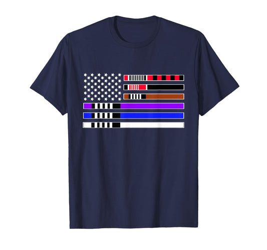American Flag Jiu-Jitsu Belts Apparel - Jiu Jitsu T-Shirt
