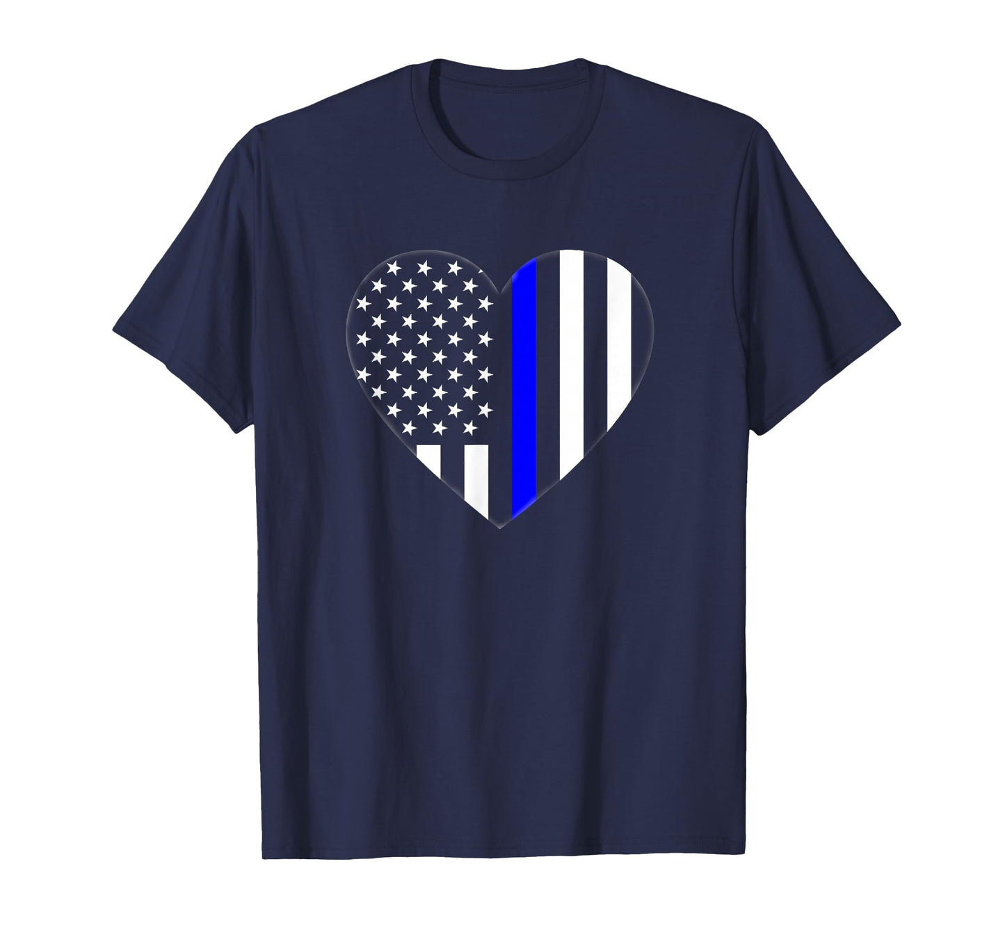 Love Our Police Officer US Flag Heart Thin Blue Line T-Shirt T-Shirt