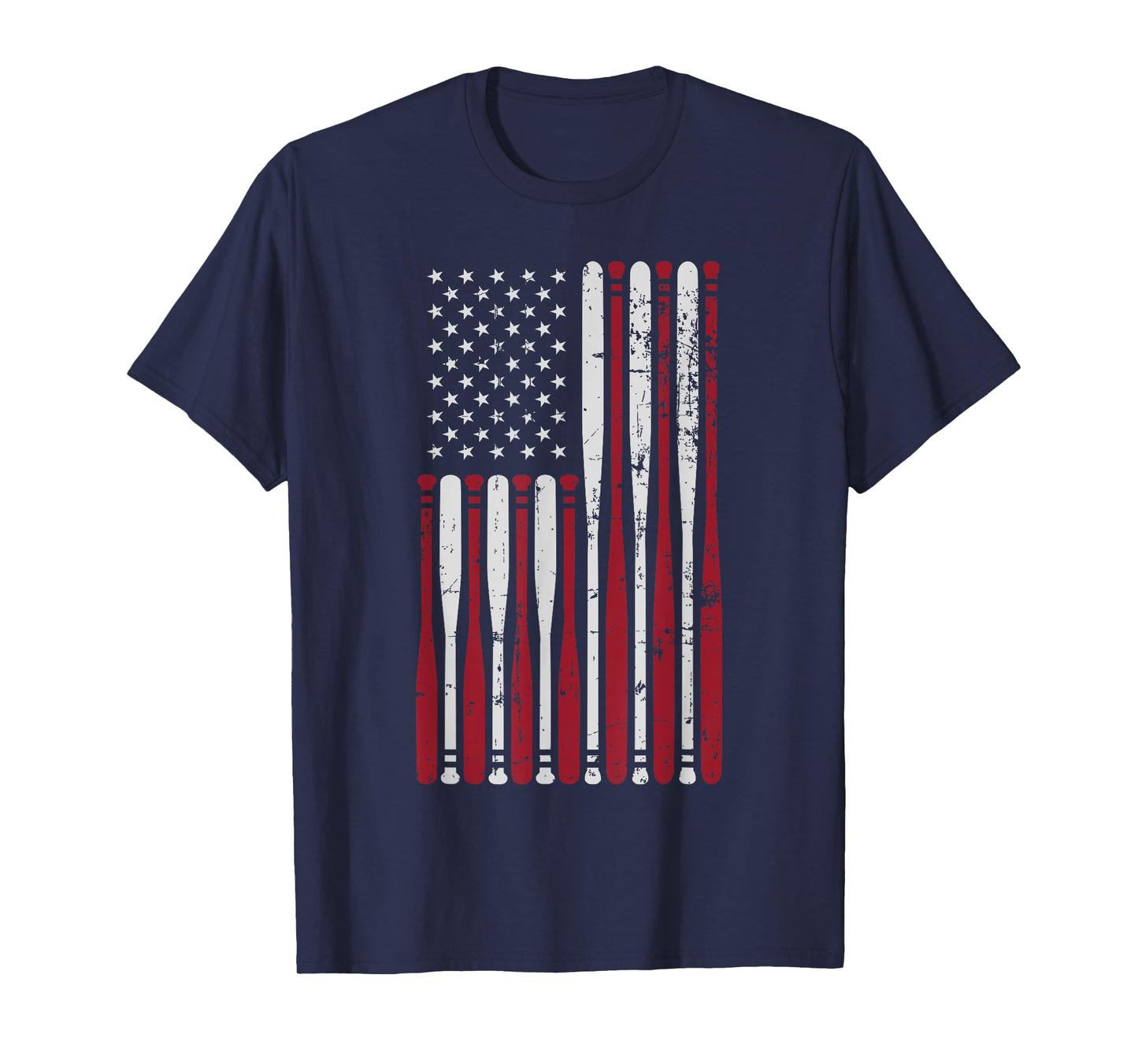 Patriotic US american baseball bats and stars stripes flag T-Shirt