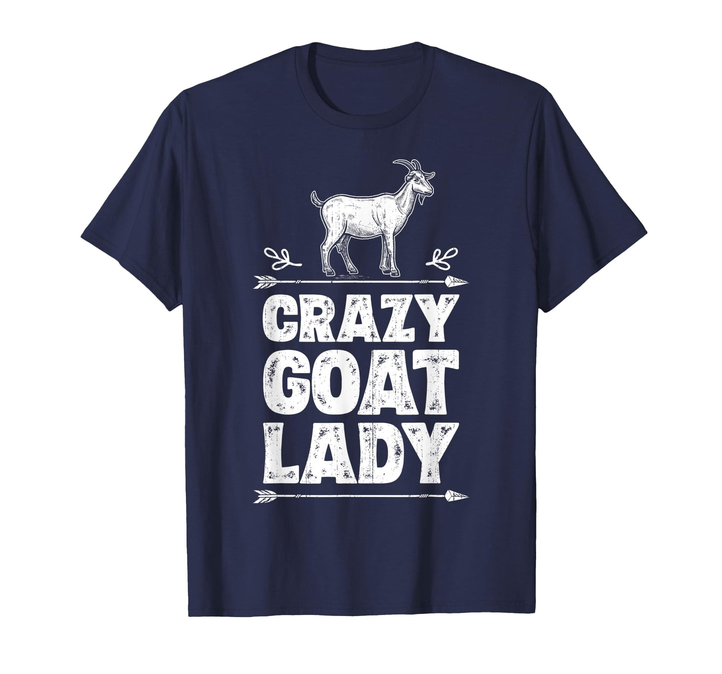 Crazy Goat Lady Girls Women Farmer Farm Animal Lover Vintage T-Shirt