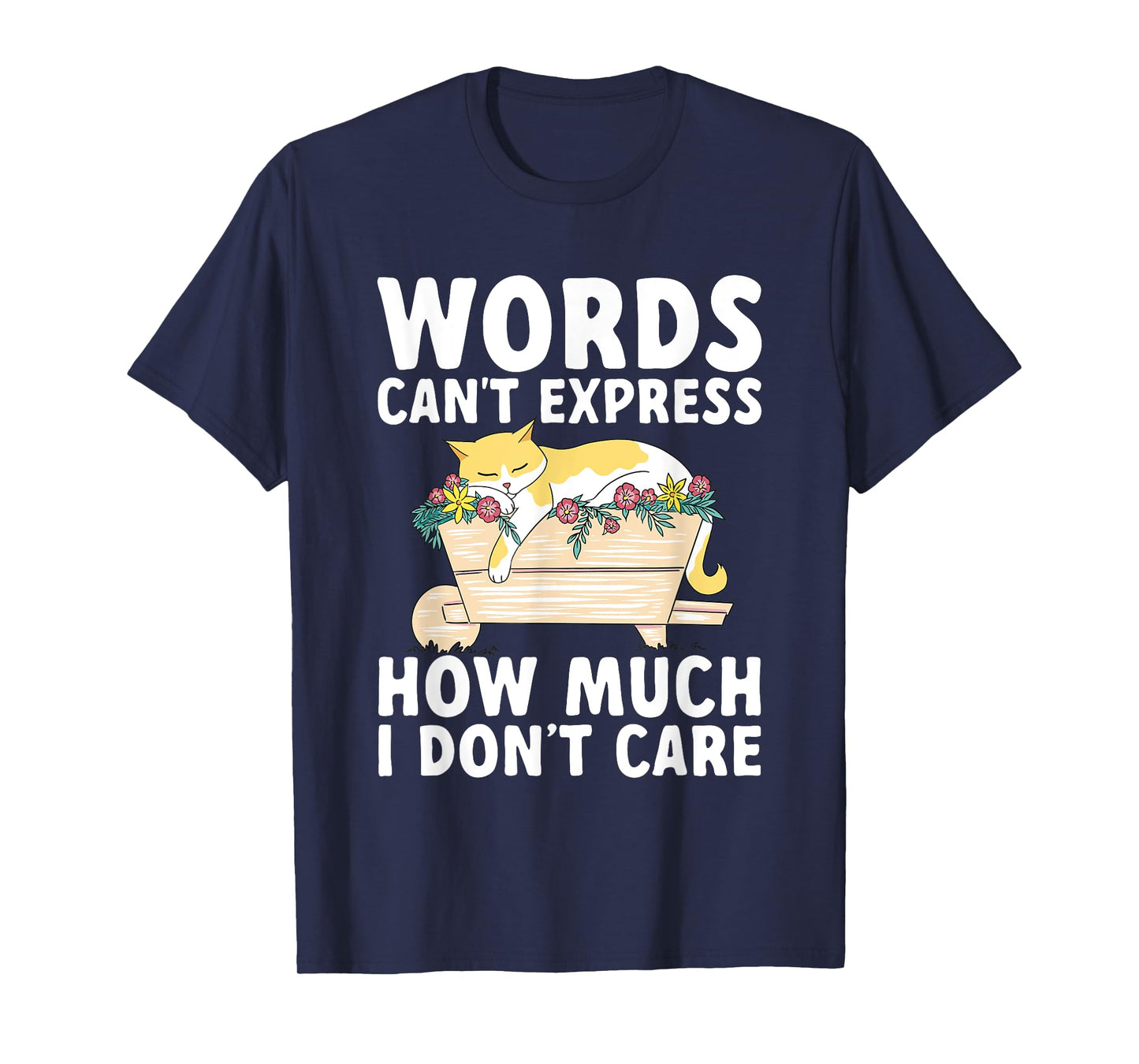 Words Can't Express How Much I Don't Care Sarcastic Cat T-Shirt