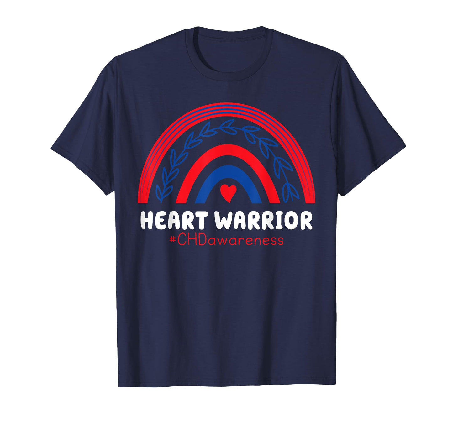 CHD Warrior Red & Blue Rainbow Heart Disease Awareness T-Shirt