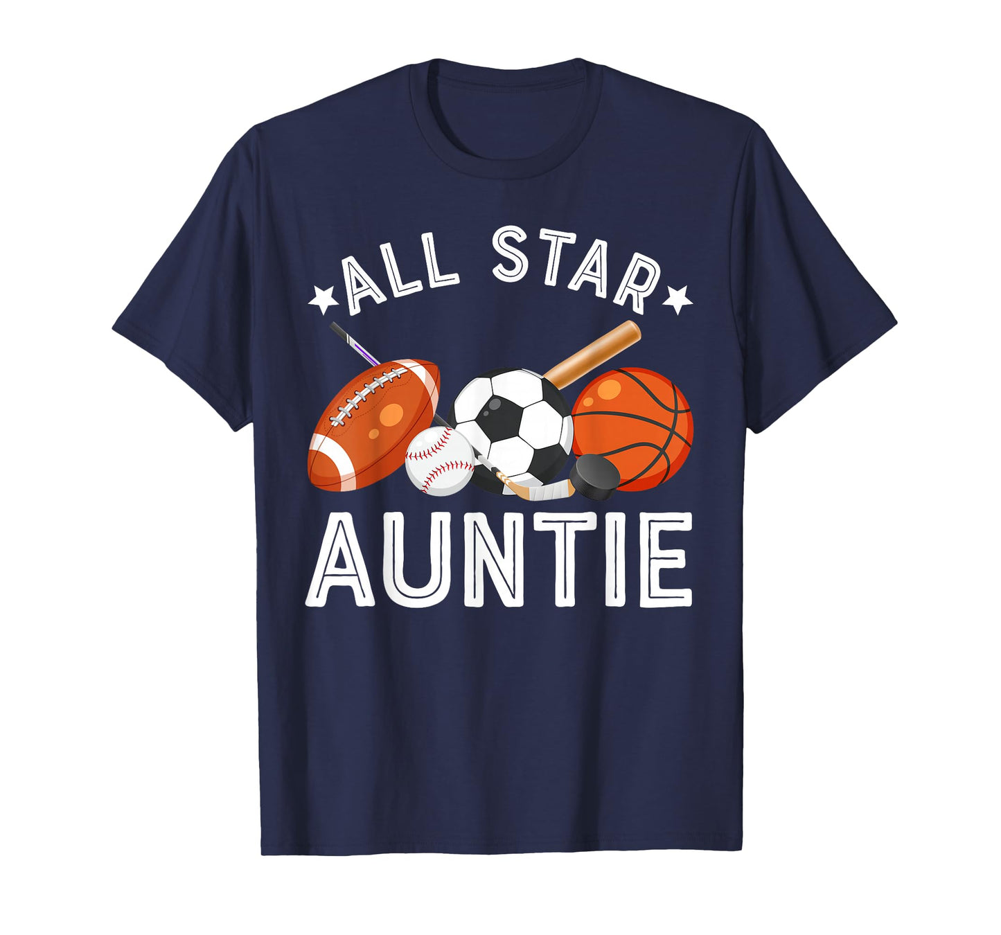 All Star Auntie Of The Birthday Boy Basketball Soccer Sport T-Shirt