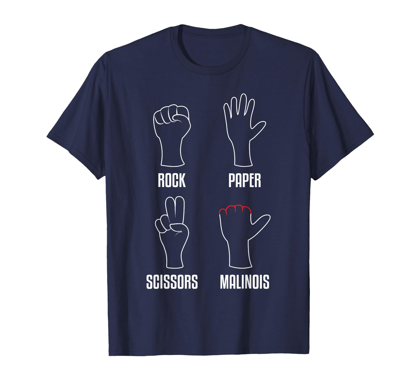 Rock Paper Scissors Malinois Funny Belgian Malinois Dog T-Shirt