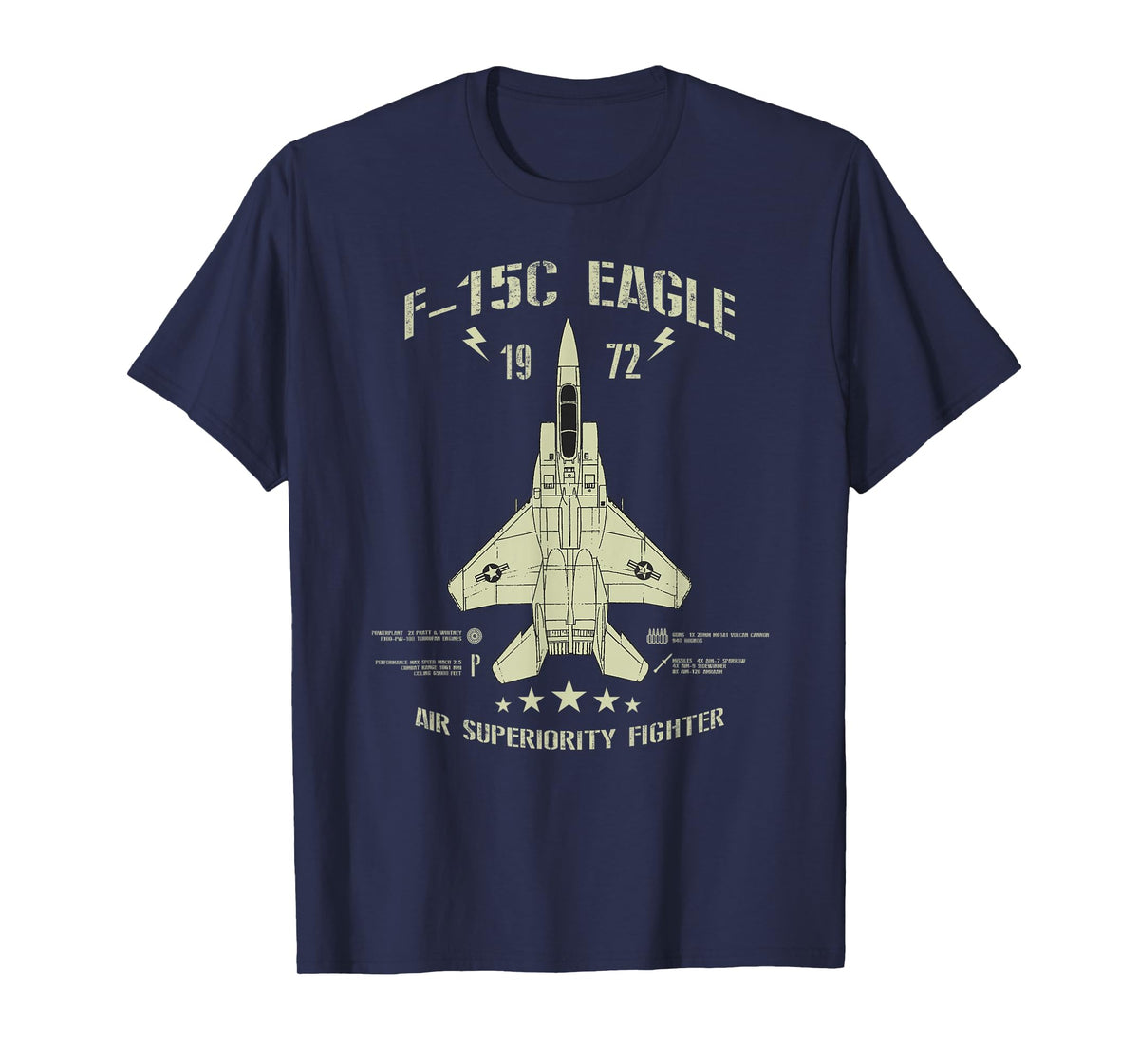 F-15 Eagle Jet Fighter Technical Drawing T-Shirt