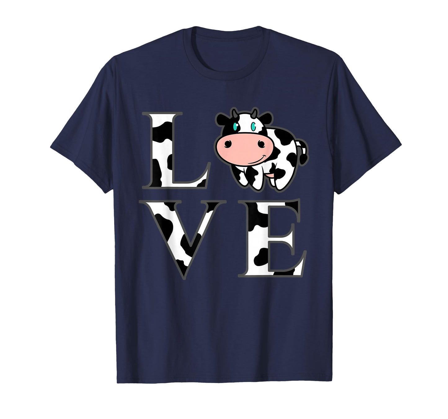 Cute Cow Print I Love Cows Funny Farming Gift Men Women Kids T-Shirt