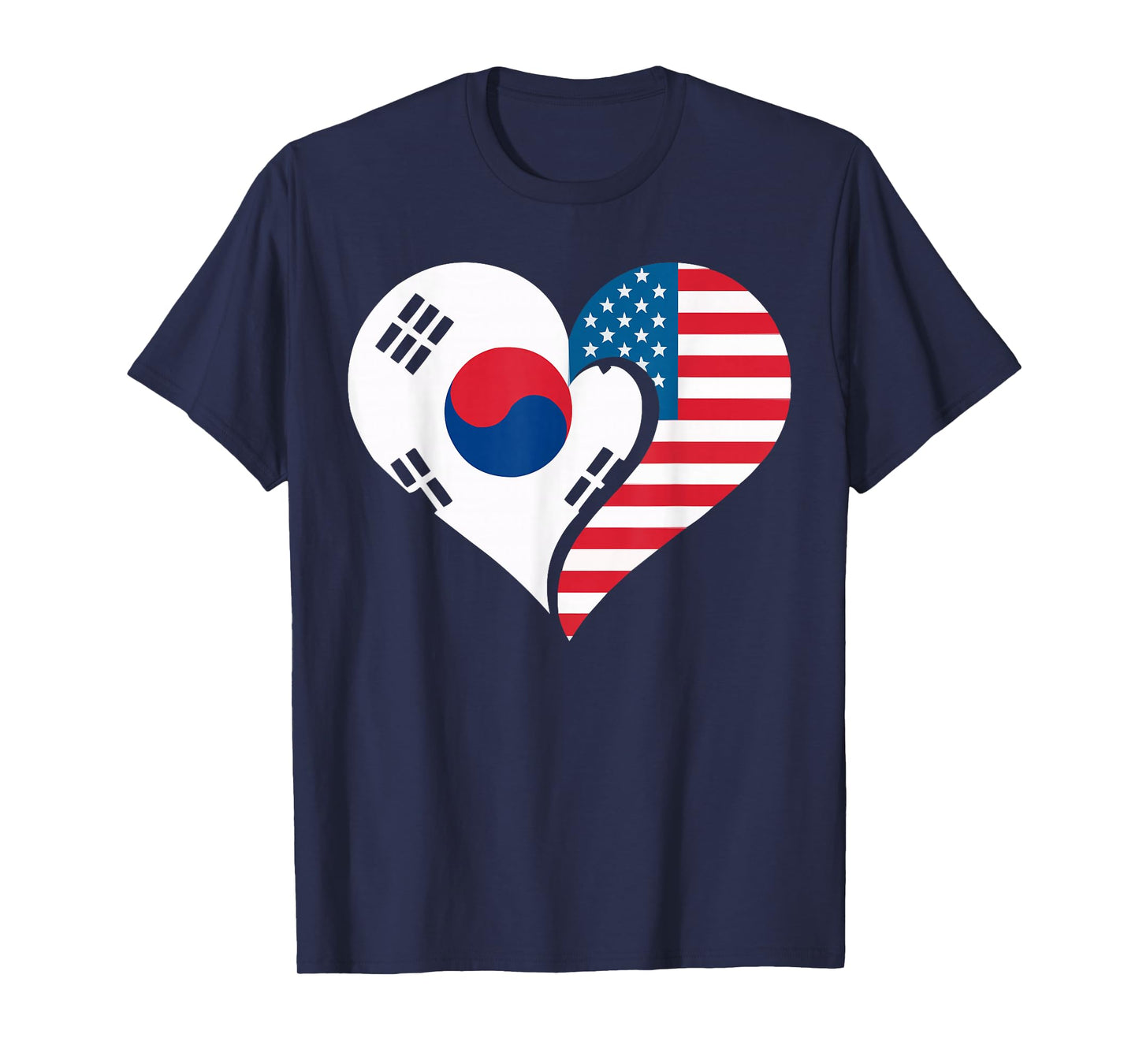 Half American Half Korean USA Flag South Korea America T-Shirt
