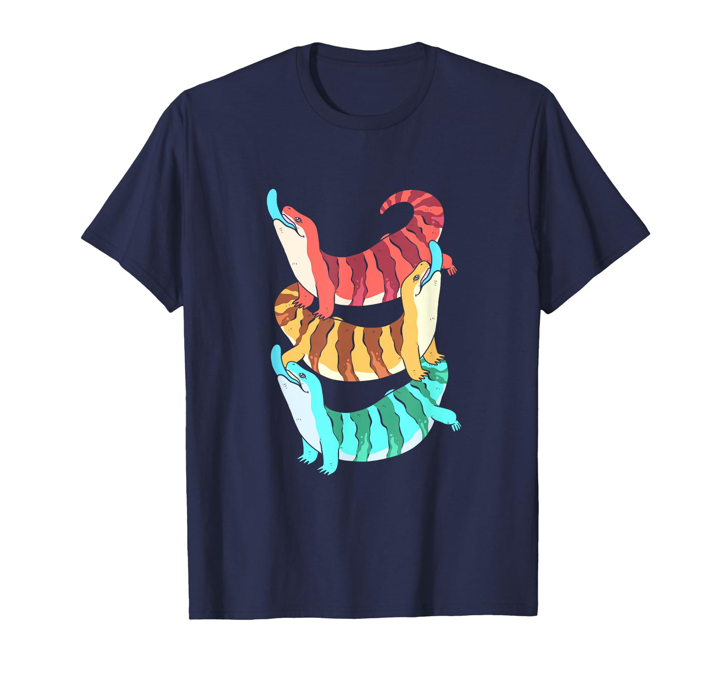 Retro Colorful Blue Tongue Skink Lover T-Shirt