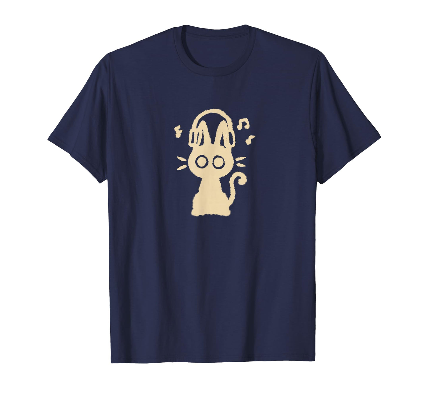 90s Y2K Funny Cute Cat Tomcat Kitten with Headphone Headset T-Shirt